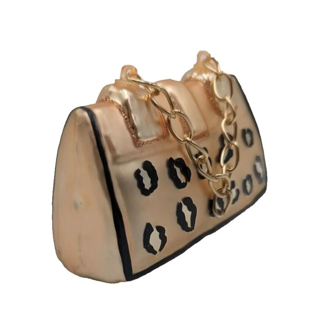 Robert Stanley Christmas Ornament Animal Print Purse With‎ Chain Strap